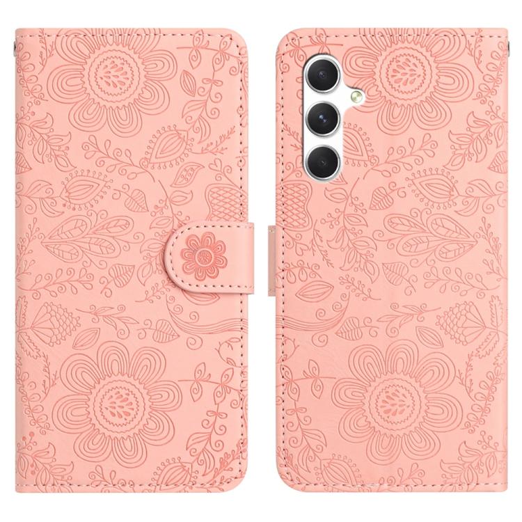 Floral Embossed Pattern Leather Phone Case, For Samsung Galaxy S25 FE 5G, For Samsung Galaxy S25 Edge 5G, For Samsung Galaxy S25 5G, For Samsung Galaxy S25+ 5G, For Samsung Galaxy S25 Ultra 5G, For Samsung Galaxy S24 FE 5G, For Samsung Galaxy S24 Ultra...