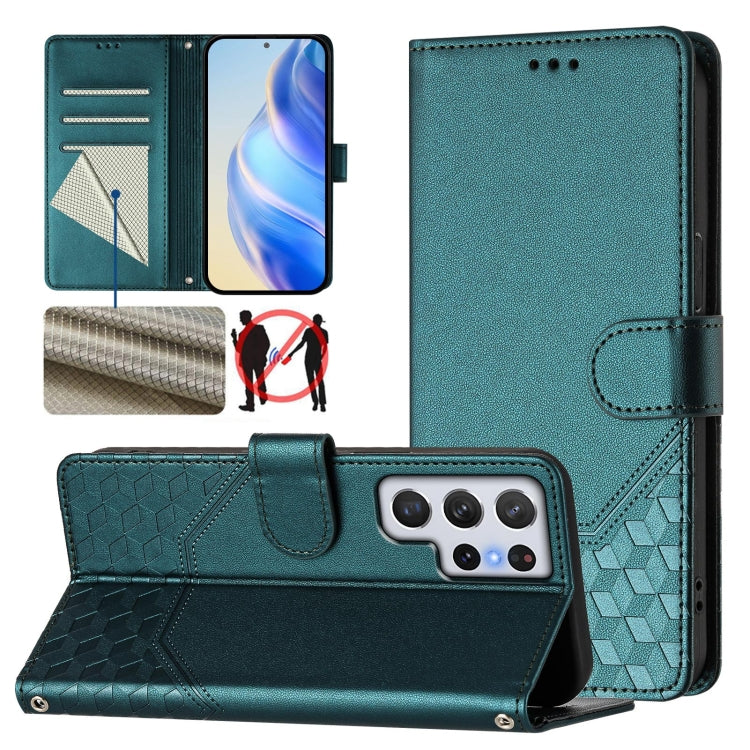 Honeycomb Embossing RFID Leather Phone Case