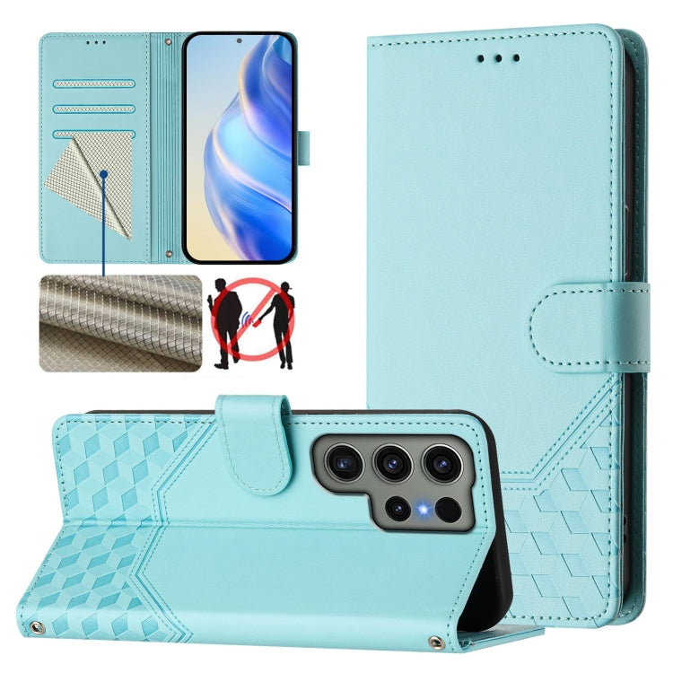 Honeycomb Embossing RFID Leather Phone Case