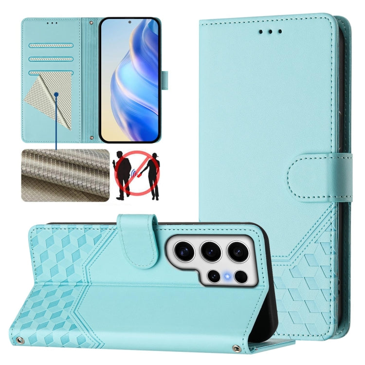Honeycomb Embossing RFID Leather Phone Case