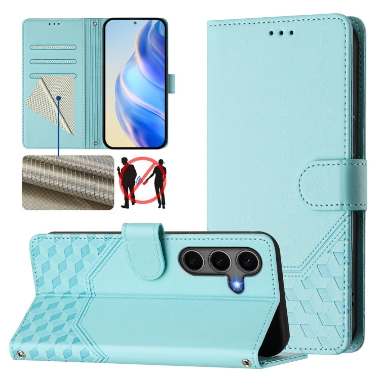 Honeycomb Embossing RFID Leather Phone Case