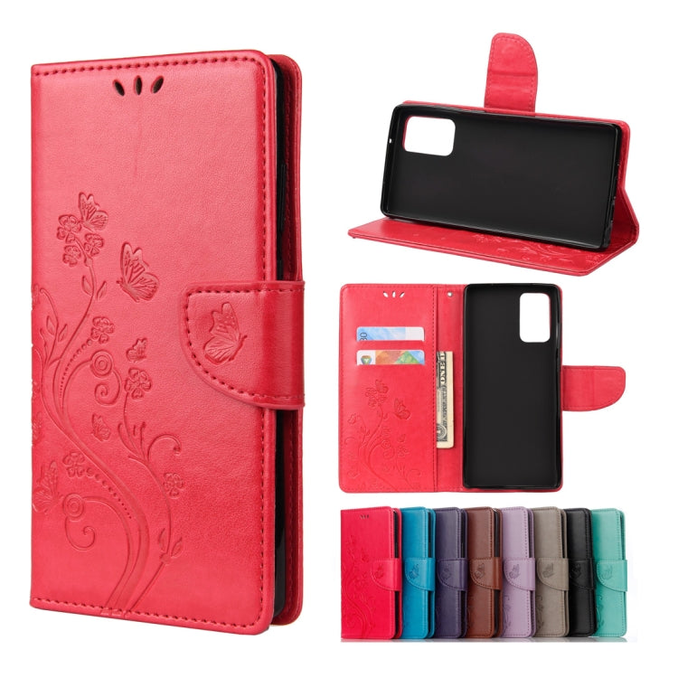 Butterfly Flower Embossing Horizontal Flip Leather Case with Holder & Card Slots & Wallet, For Samsung Galaxy Note20, For Samsung Galaxy Note20 Ultra