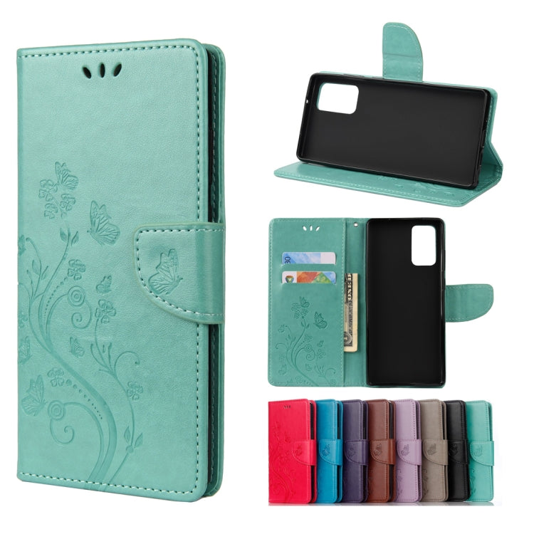 Butterfly Flower Embossing Horizontal Flip Leather Case with Holder & Card Slots & Wallet, For Samsung Galaxy Note20, For Samsung Galaxy Note20 Ultra