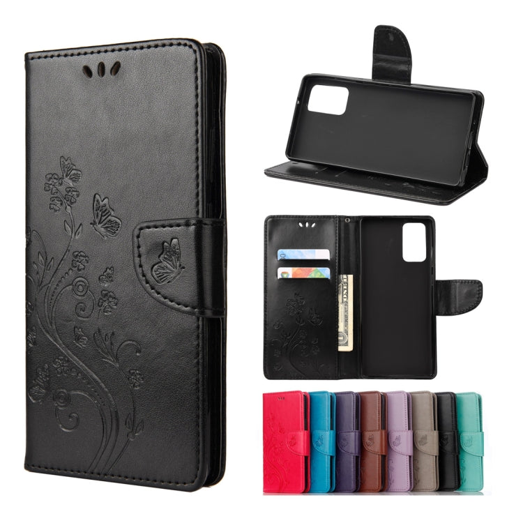 Butterfly Flower Embossing Horizontal Flip Leather Case with Holder & Card Slots & Wallet, For Samsung Galaxy Note20, For Samsung Galaxy Note20 Ultra