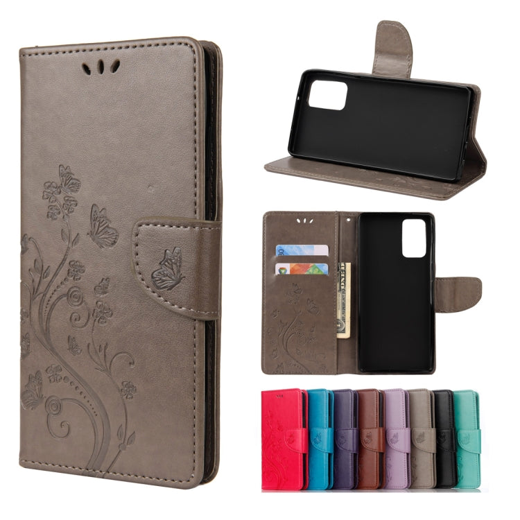 Butterfly Flower Embossing Horizontal Flip Leather Case with Holder & Card Slots & Wallet, For Samsung Galaxy Note20, For Samsung Galaxy Note20 Ultra