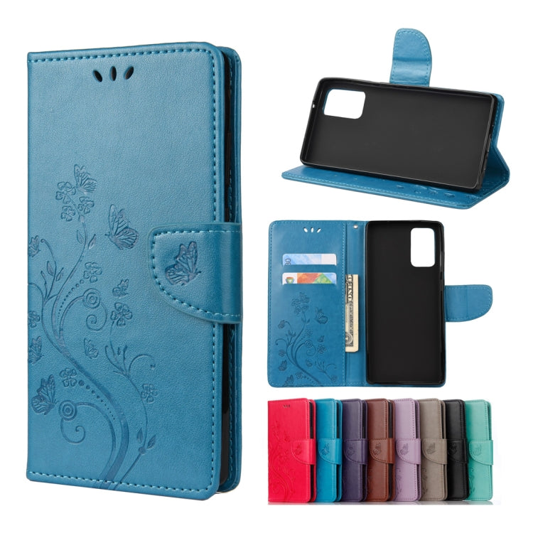 Butterfly Flower Embossing Horizontal Flip Leather Case with Holder & Card Slots & Wallet, For Samsung Galaxy Note20, For Samsung Galaxy Note20 Ultra