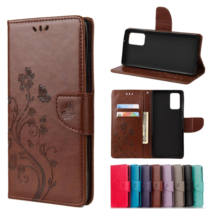 Butterfly Flower Embossing Horizontal Flip Leather Case with Holder & Card Slots & Wallet, For Samsung Galaxy Note20, For Samsung Galaxy Note20 Ultra