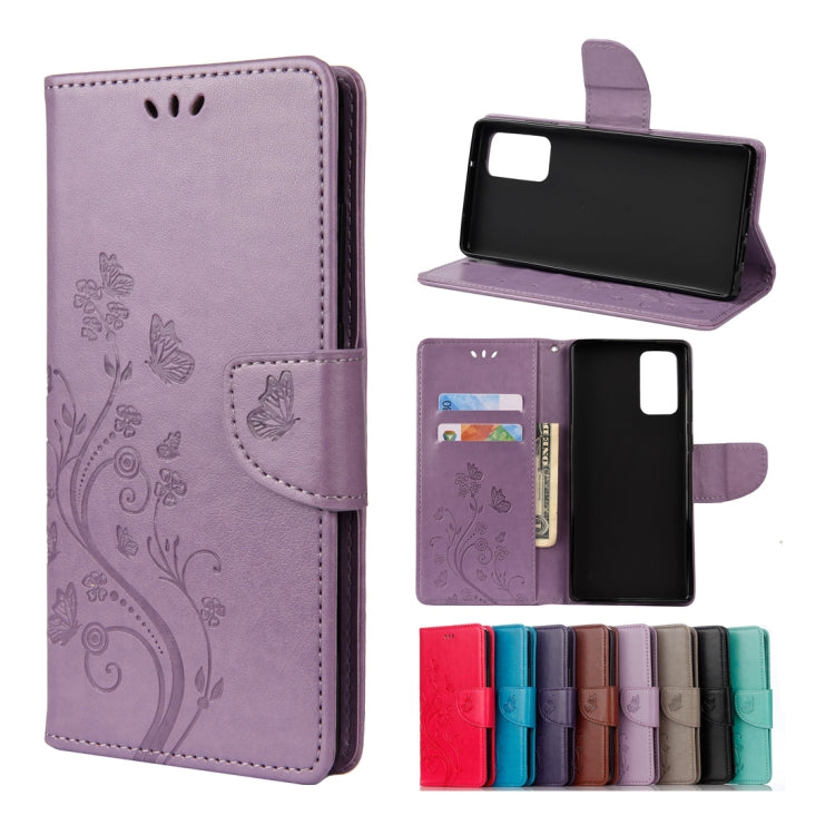 Butterfly Flower Embossing Horizontal Flip Leather Case with Holder & Card Slots & Wallet, For Samsung Galaxy Note20, For Samsung Galaxy Note20 Ultra