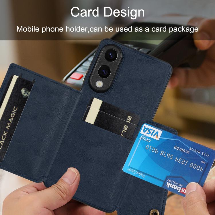 Double Buckle Card Slots Magnetic Phone Case