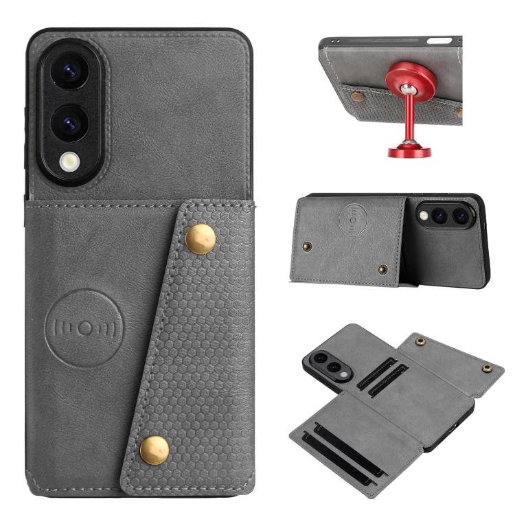 Double Buckle Card Slots Magnetic Phone Case