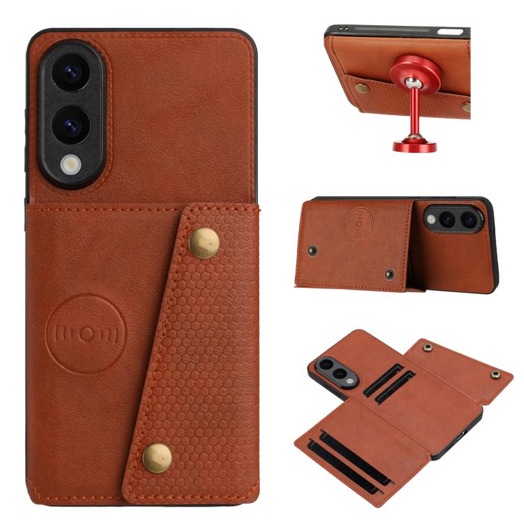 Double Buckle Card Slots Magnetic Phone Case