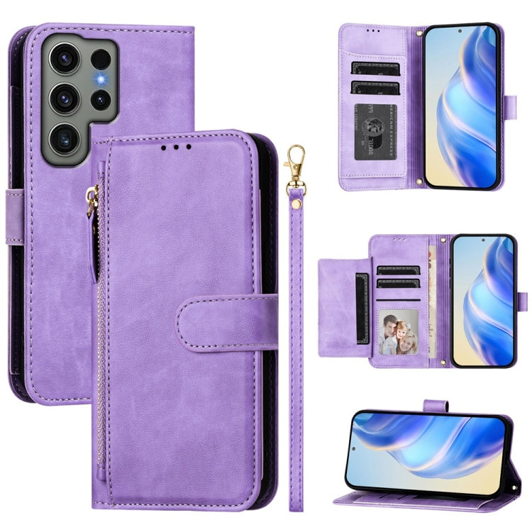 Multi-Card Slots Zipper Wallet Leather Phone Case
