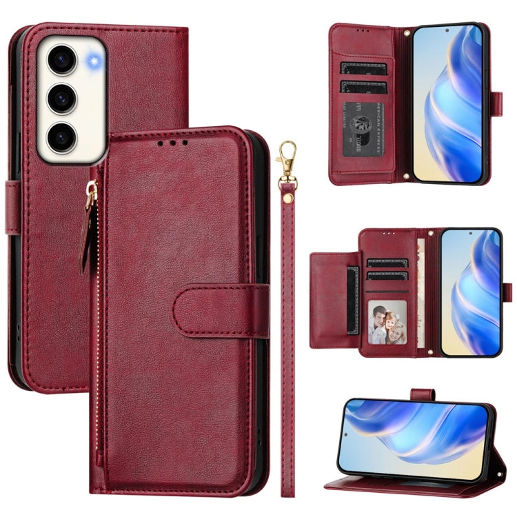 Multi-Card Slots Zipper Wallet Leather Phone Case