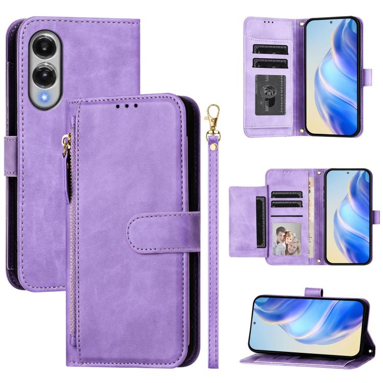 Multi-Card Slots Zipper Wallet Leather Phone Case