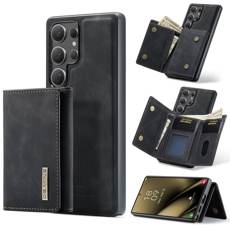 DG.MING M1 Series 3-Fold Multi Card Wallet + Magnetic Phone Case, For Samsung Galaxy S25 Edge 5G, For Samsung Galaxy S25 Ultra 5G, For Samsung Galaxy S24 FE 5G