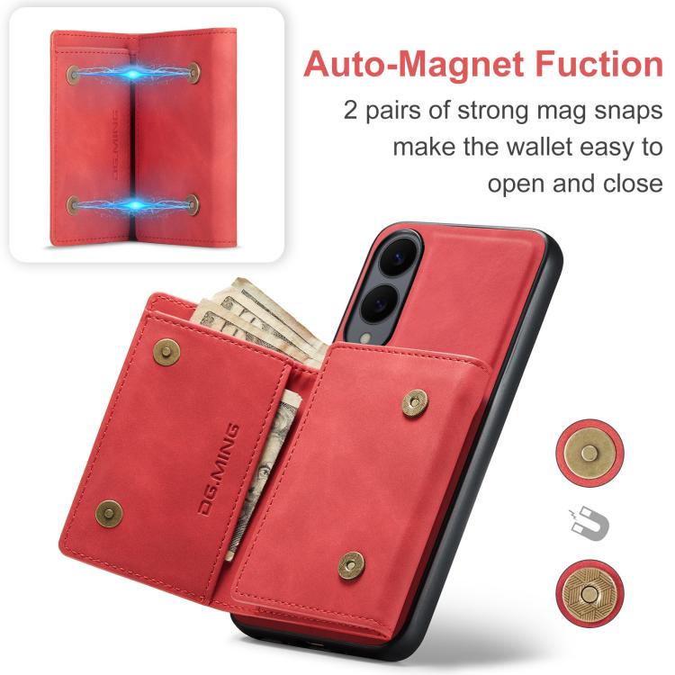DG.MING M1 Series 3-Fold Multi Card Wallet + Magnetic Phone Case, For Samsung Galaxy S25 Edge 5G, For Samsung Galaxy S25 Ultra 5G, For Samsung Galaxy S24 FE 5G