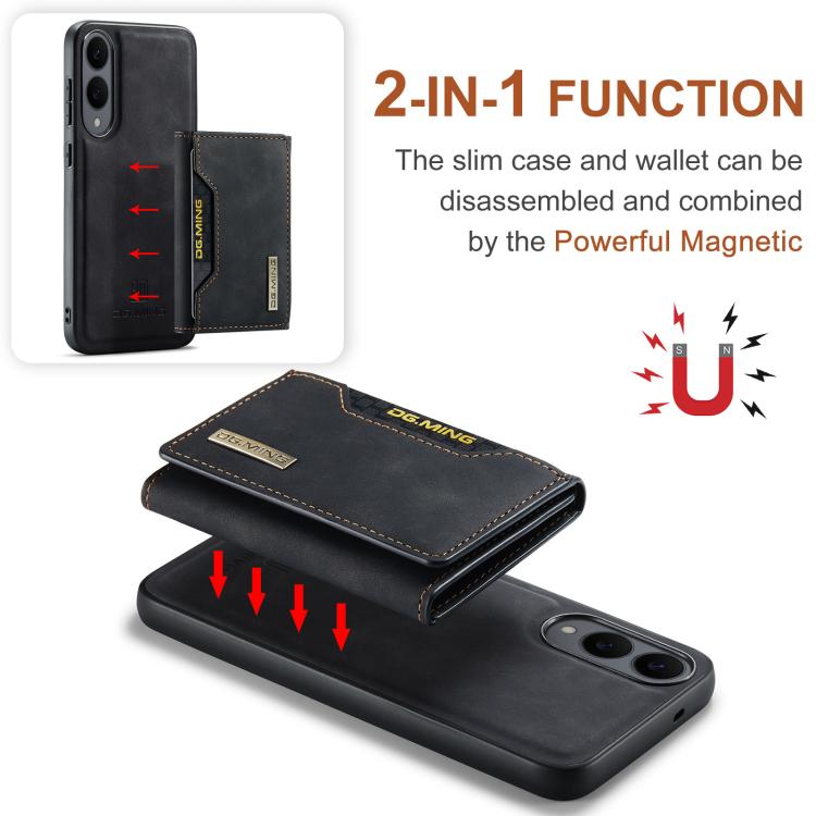 DG.MING M2 Series 3-Fold Multi Card Bag + Magnetic Phone Case, For Samsung Galaxy S25 Edge 5G, For Samsung Galaxy S25 Ultra 5G, For Samsung Galaxy S24 FE 5G