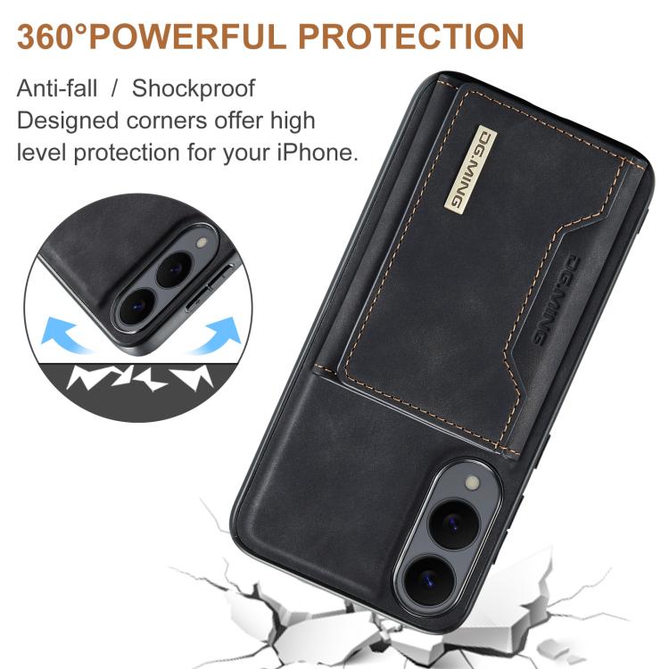 DG.MING M2 Series 3-Fold Multi Card Bag + Magnetic Phone Case, For Samsung Galaxy S25 Edge 5G, For Samsung Galaxy S25 Ultra 5G, For Samsung Galaxy S24 FE 5G