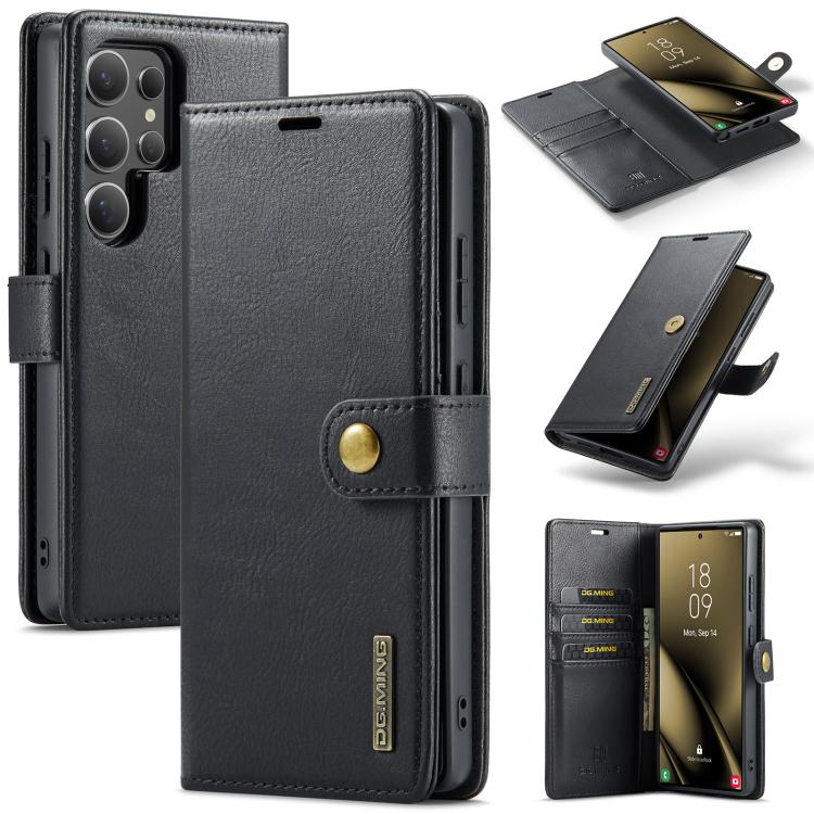 DG.MING Crazy Horse Texture Detachable Magnetic Leather Case, For Samsung Galaxy S25 Edge 5G, For Samsung Galaxy S25 Ultra 5G, For Samsung Galaxy S24 FE 5G