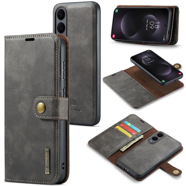 DG.MING Crazy Horse Texture Detachable Magnetic Leather Case, For Samsung Galaxy S25 Edge 5G, For Samsung Galaxy S25 Ultra 5G, For Samsung Galaxy S24 FE 5G