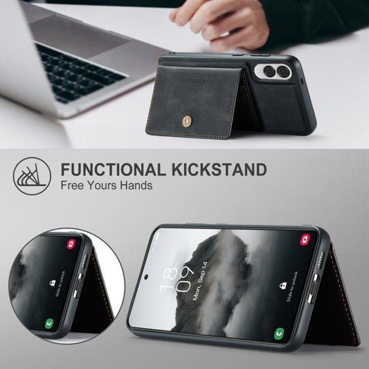 JEEHOOD J01 Retro Magnetic Detachable Wallet Phone Case, For Samsung Galaxy S25 Edge 5G, For Samsung Galaxy S24 FE 5G