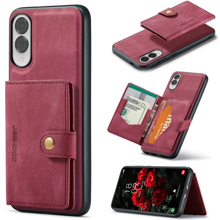 JEEHOOD J01 Retro Magnetic Detachable Wallet Phone Case, For Samsung Galaxy S25 Edge 5G, For Samsung Galaxy S24 FE 5G