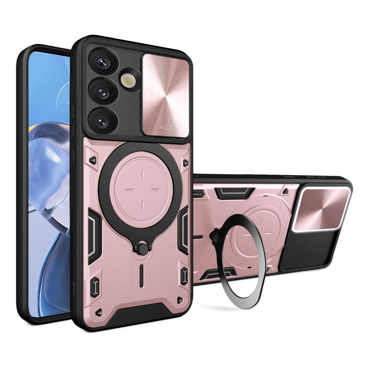 CD Texture Sliding Camshield Magnetic Holder Phone Case