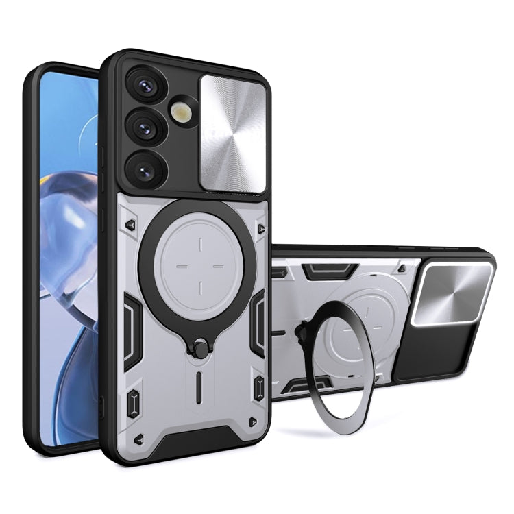CD Texture Sliding Camshield Magnetic Holder Phone Case
