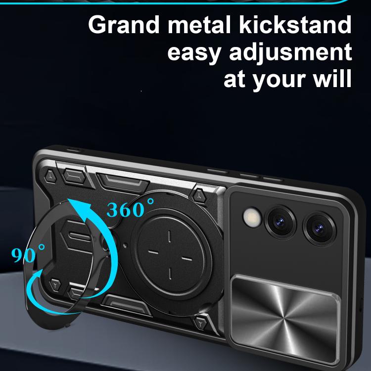 CD Texture Sliding Camshield Magnetic Holder Phone Case