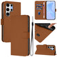Skin Feel Solid Color Leather Phone Case with Lanyard