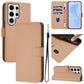 Skin Feel Solid Color Leather Phone Case with Lanyard
