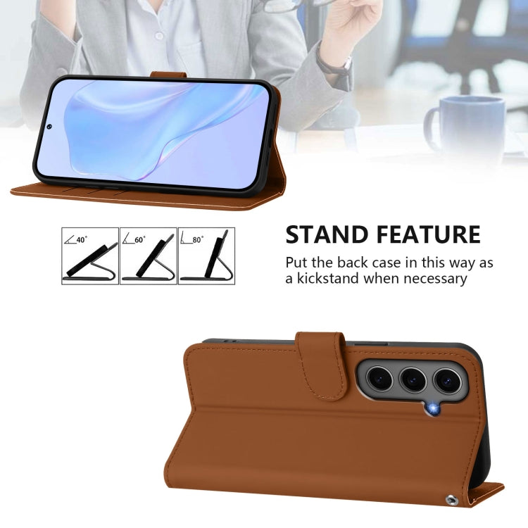 Skin Feel Solid Color Leather Phone Case with Lanyard