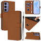 Skin Feel Solid Color Leather Phone Case with Lanyard