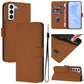Skin Feel Solid Color Leather Phone Case with Lanyard