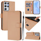 Skin Feel Solid Color Leather Phone Case with Lanyard