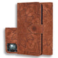 Mandala Embossed Dual-Fold Calf Leather Phone Case