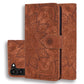Mandala Embossed Dual-Fold Calf Leather Phone Case
