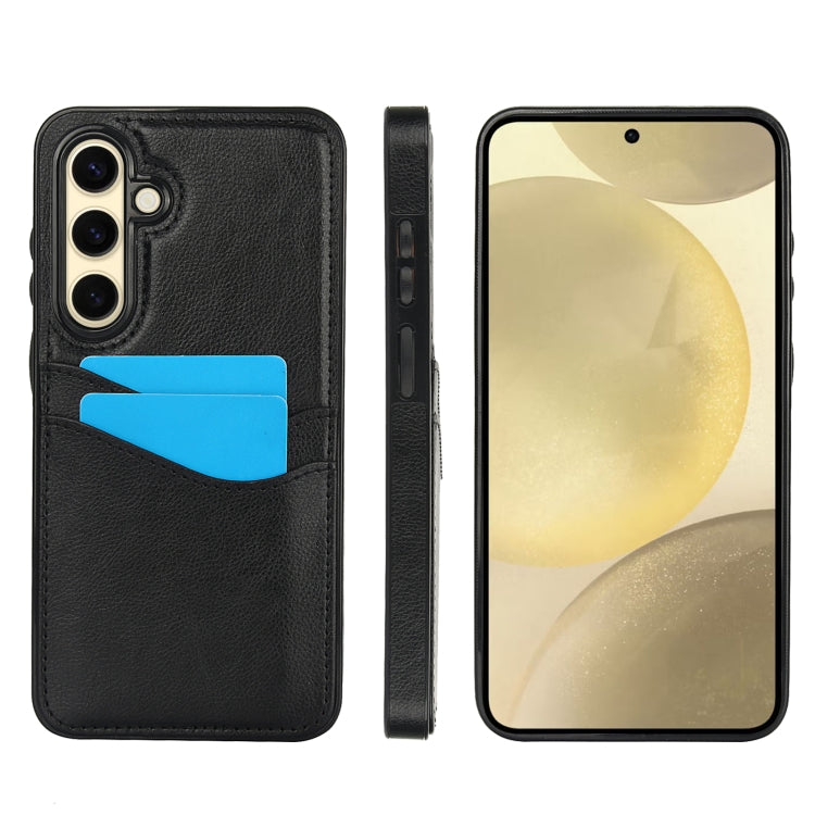 Litchi Leather Skin Card Slots Phone Case