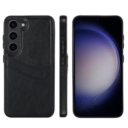 Litchi Leather Skin Card Slots Phone Case