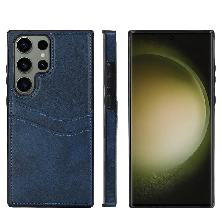 Litchi Leather Skin Card Slots Phone Case