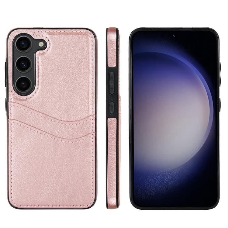 Litchi Leather Skin Card Slots Phone Case