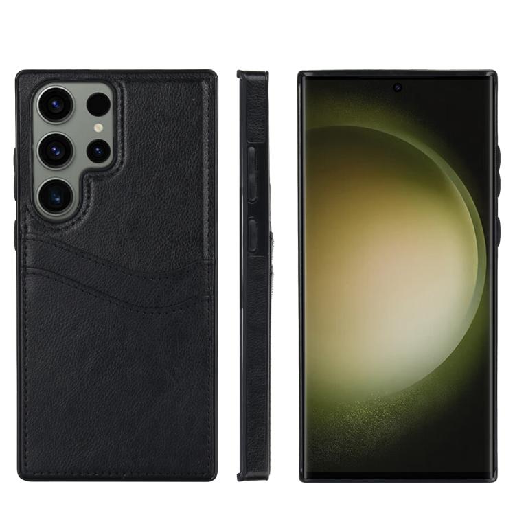 Litchi Leather Skin Card Slots Phone Case