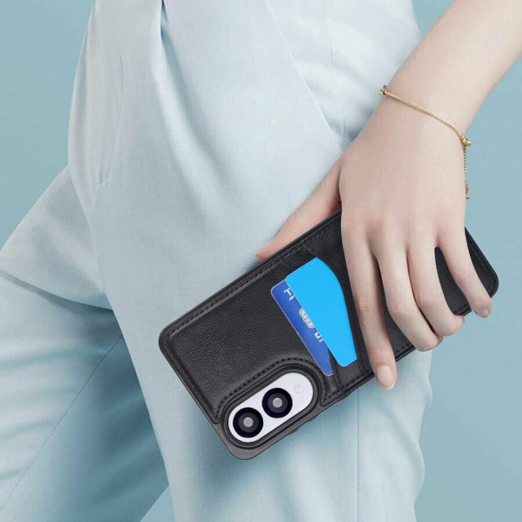 Litchi Leather Skin Card Slots Phone Case