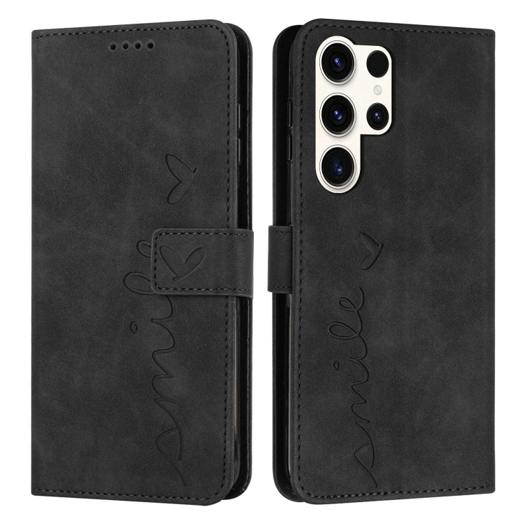 Skin Feel Heart Embossed Leather Phone Case with Long Lanyard