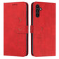 Skin Feel Heart Embossed Leather Phone Case with Long Lanyard