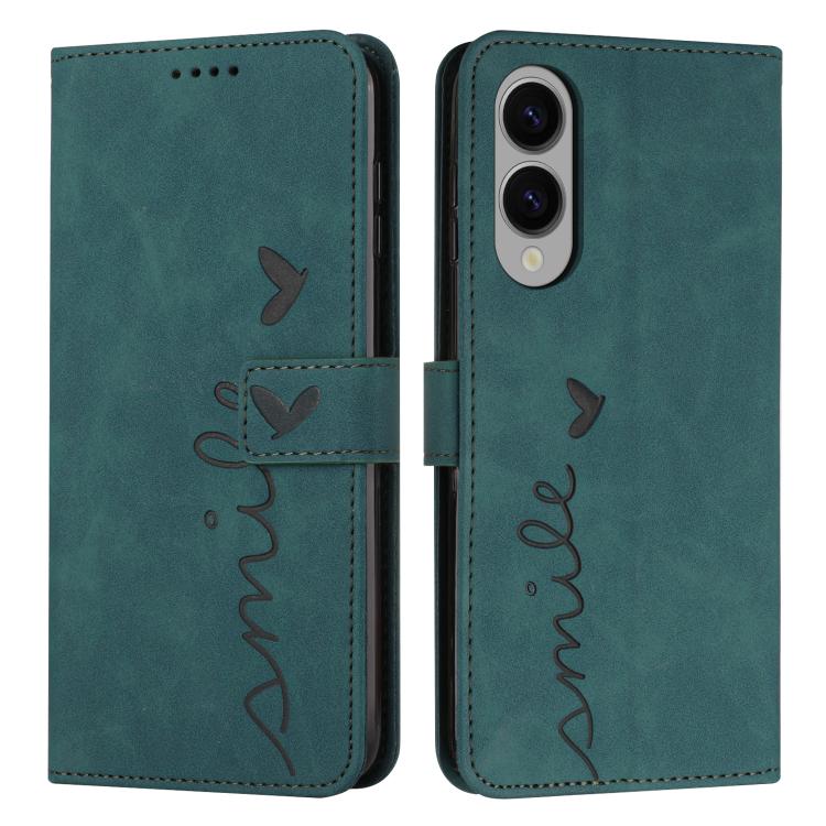 Skin Feel Heart Embossed Leather Phone Case with Long Lanyard