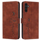 Skin Feel Heart Embossed Leather Phone Case with Long Lanyard