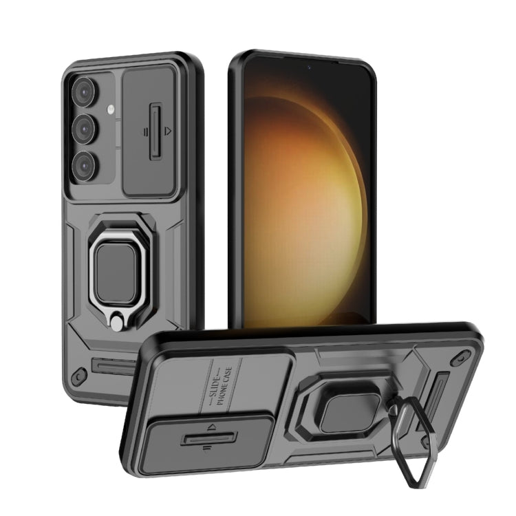 Sliding Camshield TPU + PC Shockproof Phone Case with Holder