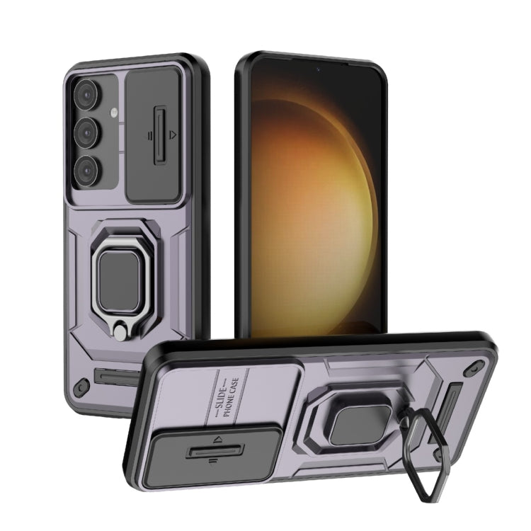 Sliding Camshield TPU + PC Shockproof Phone Case with Holder