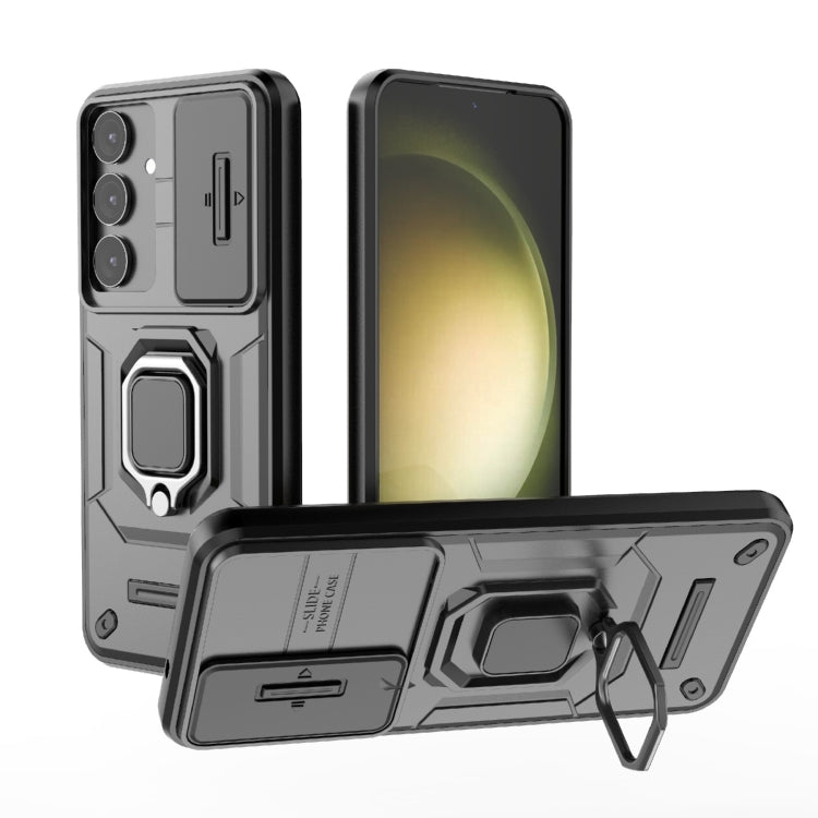 Sliding Camshield TPU + PC Shockproof Phone Case with Holder
